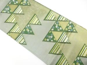 桜花うろこ文織り出し　袋帯